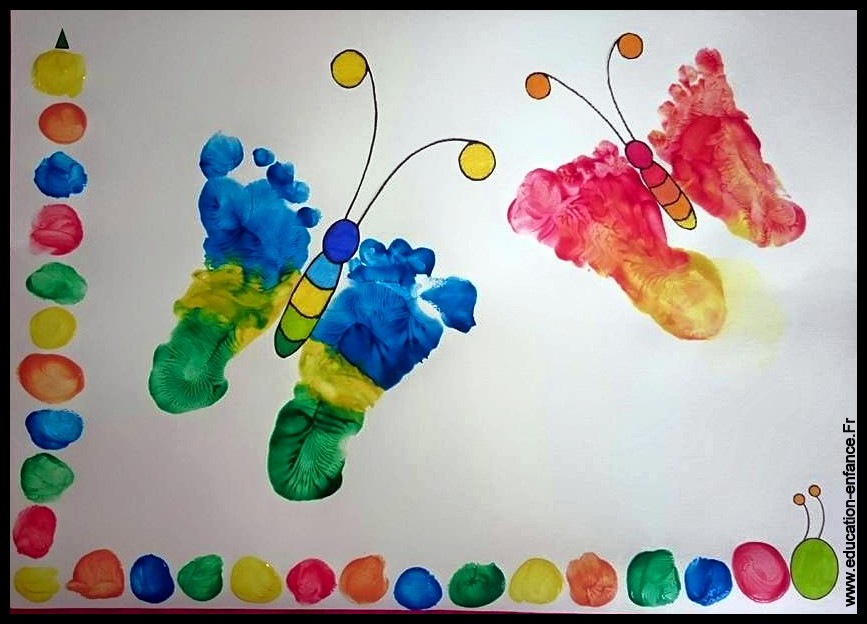 Activite Manuelle Peinture Papillon Avec Les Empreintes D Enfants Education Enfance Fr